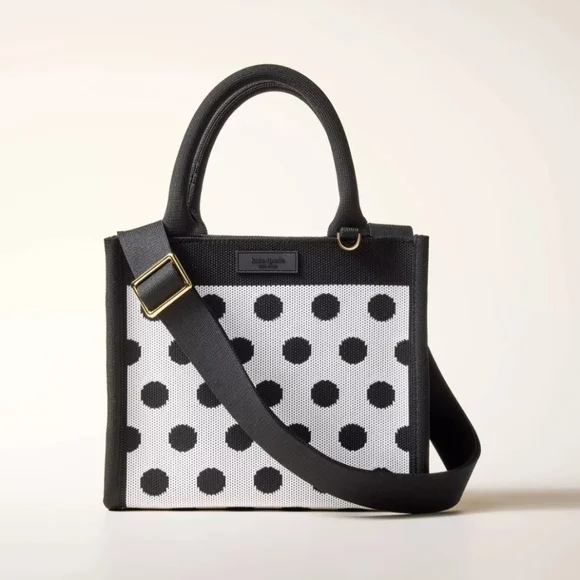 kate spade x Target Black & White Polka Dot Bag - Picture 1 of 6